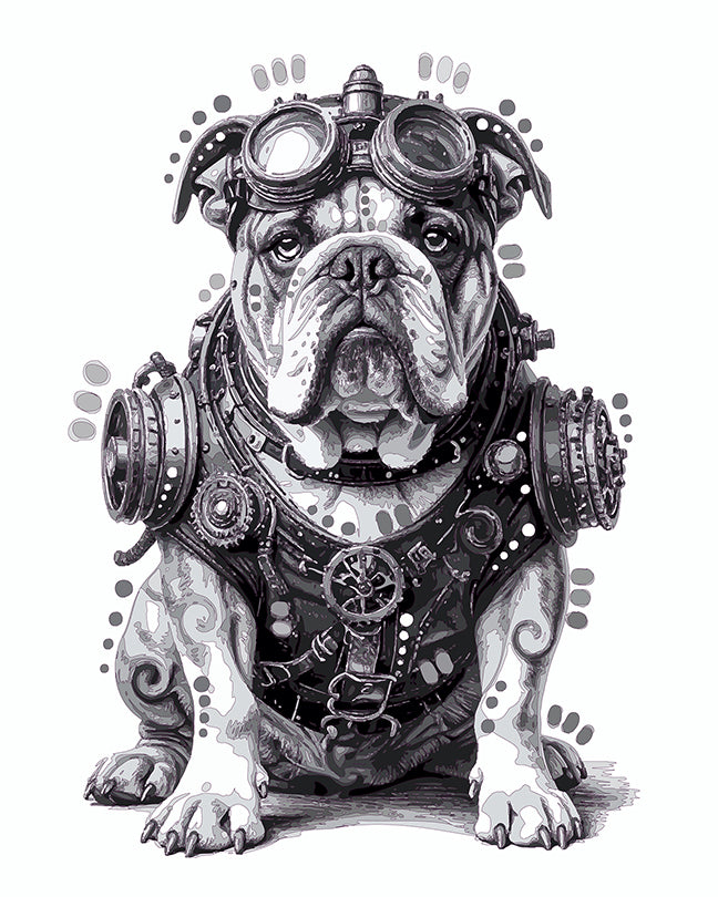 The Sketchy Steampunk Bulldog Mini Print (Ltd. Edition) (102925)