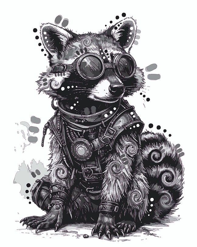 The Sketchy Steampunk Raccoon Mini Print (Ltd. Edition) (103025)