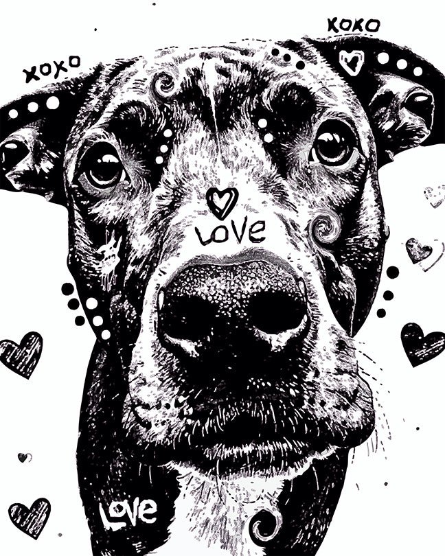 The Sketchy Up Close Pittie Mini Print (Ltd. Edition) (110525)