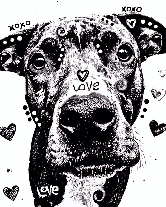 The Sketchy Up Close Pittie Mini Print (Ltd. Edition) (110525)