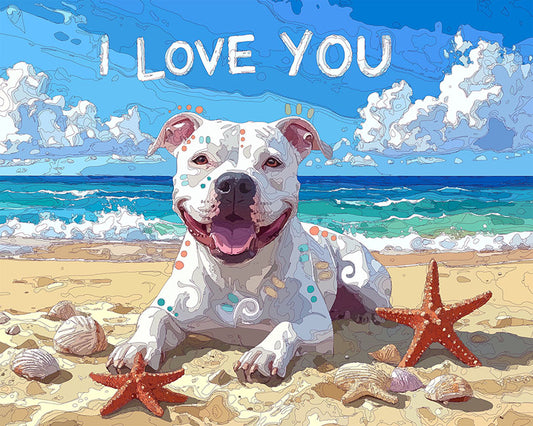 The Sky Writer Beach Pittie Mini Print (Ltd. Edition) (022426)