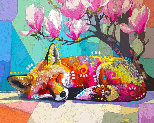 The Sleeping Magnolia Fox Mini Print (Ltd. Edition) (082225)