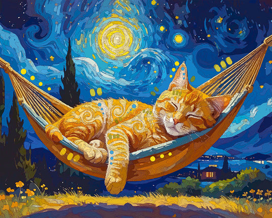 The Sleeping Starry Orange Tabby Mini Print (Ltd. Edition) (031026)
