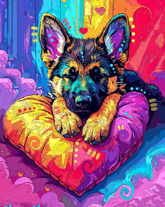 The Sleepy Heart Shep Pup Mini Print (Ltd. Edition) (073125)