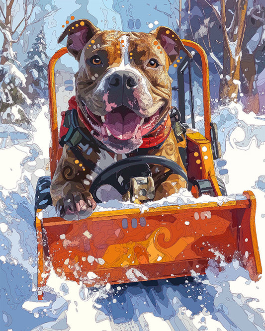 The Snow Plow Pittie Mini Print (Ltd. Edition) (012626)