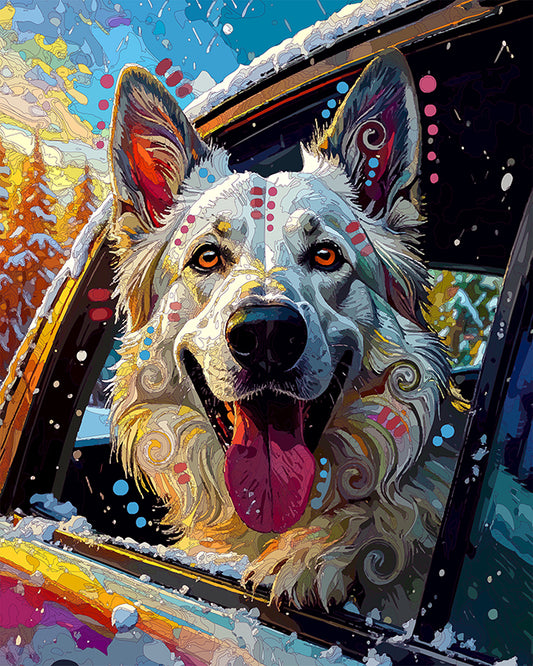 The Snow Ride White Shep Mini Print (Ltd. Edition) (010526)
