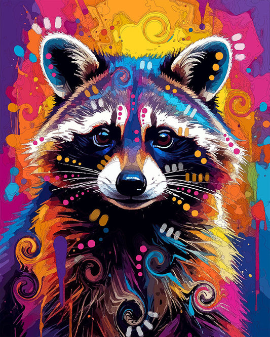 The Splash Paint Raccoon Mini Print (Ltd. Edition) (031026)
