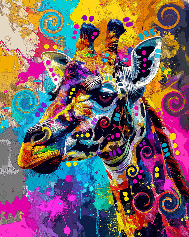 The Splash Painted Giraffe Mini Print (Ltd. Edition) (082426)