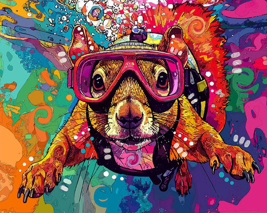 The Squirrel Diver Mini Print (Ltd. Edition) (011226)