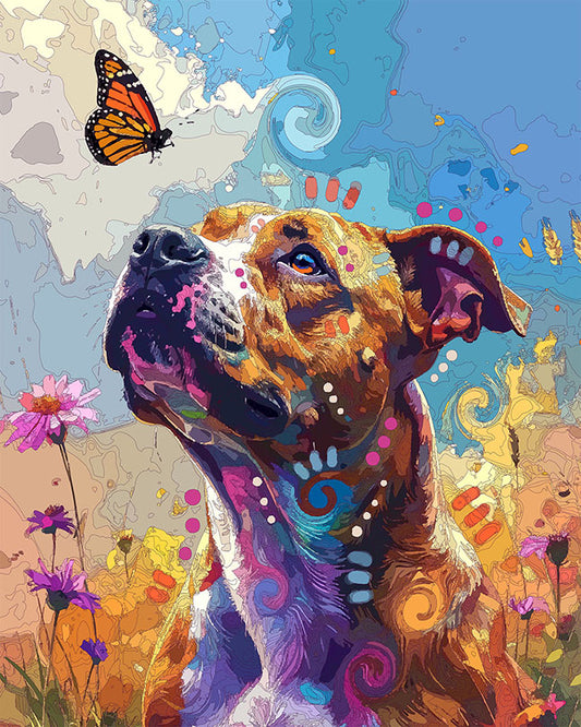 The Staffy And The Butterfly Mini Print (Ltd. Edition) (020426)