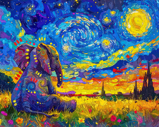 The Starry Baby Elephant Mini Print (Ltd. Edition) (042926)