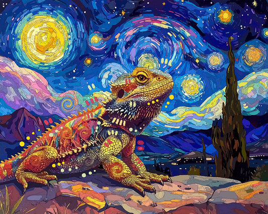 The Starry Bearded Dragon Mini Print (Ltd. Edition) (031226)