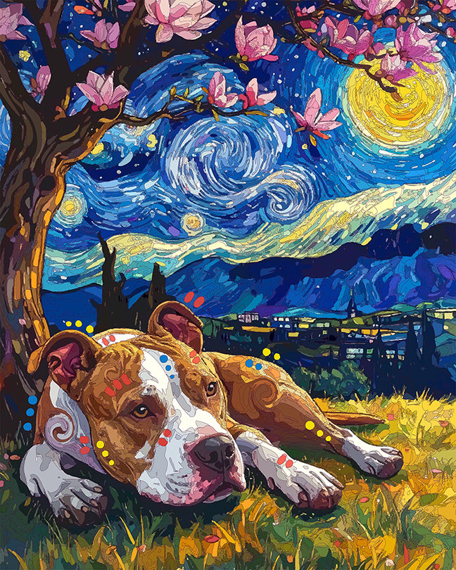 The Starry Blossom Pittie Mini Print (Ltd. Edition) (061026)