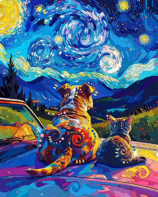 The Starry Car Hood Night Mini Print (Ltd. Edition) (052626)