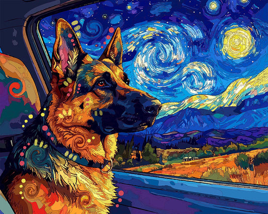 The Starry Car Ride Shep Mini Print (Ltd. Edition) (012326)