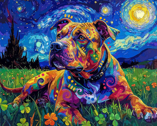 The Starry Clover Pittie Mini Print (Ltd. Edition) (030426)