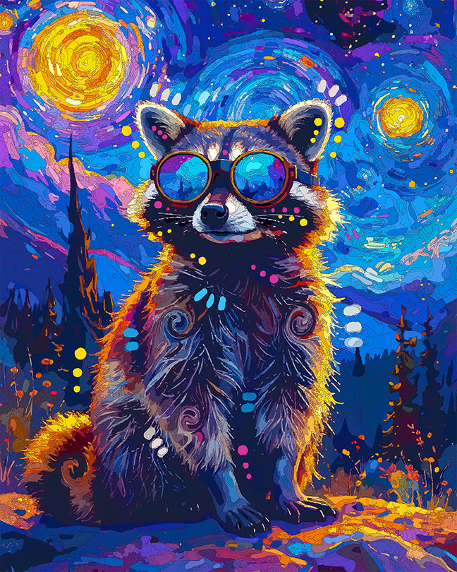 The Starry Goggle Raccoon Mini Print (Ltd. Edition) (051126)