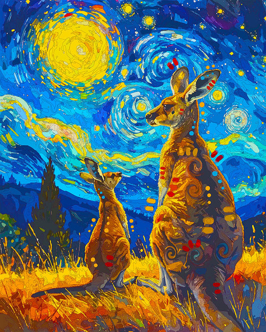 The Starry Kangas Mini Print (Ltd. Edition) (031626)