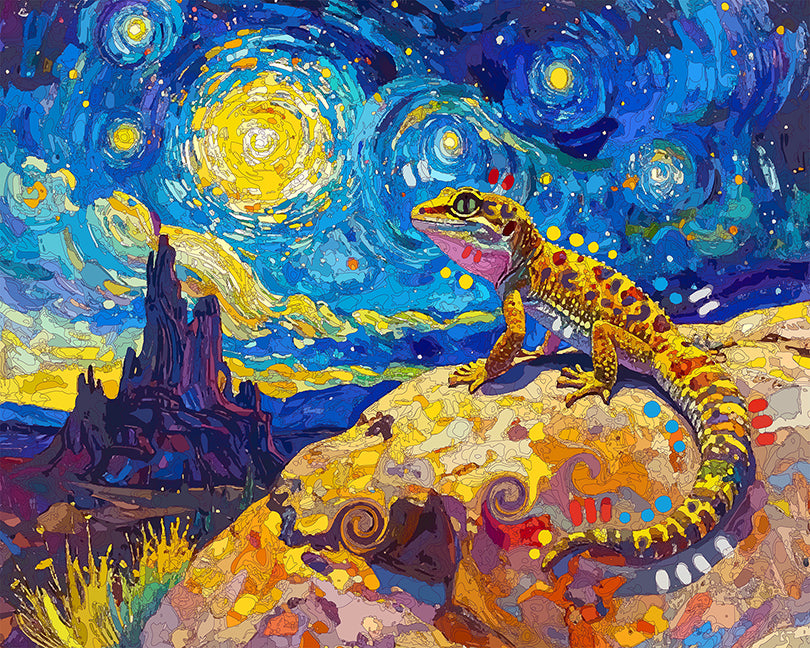 The Starry Leopard Gecko Mini Print (Ltd. Edition) (070726)