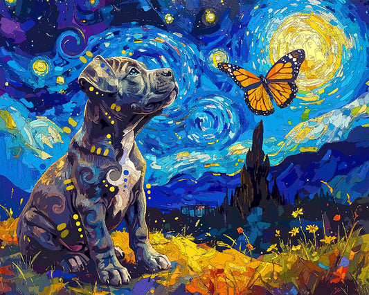 The Starry Little Butterfly Pittie Mini Print (Ltd. Edition) (032626)