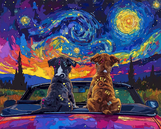 The Starry Night Convertible Pups Mini Print (Ltd. Edition) (052726)