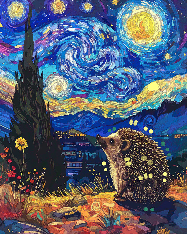 The Starry Night Hedgehog Mini Print (Ltd. Edition) (082026)