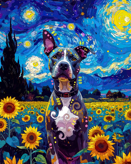 The Starry Night In Sunflowers Mini Print (Ltd. Edition) (110525)