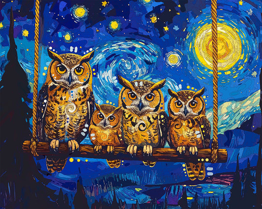 The Starry Owl Swing Mini Print (Ltd. Edition) (052226)