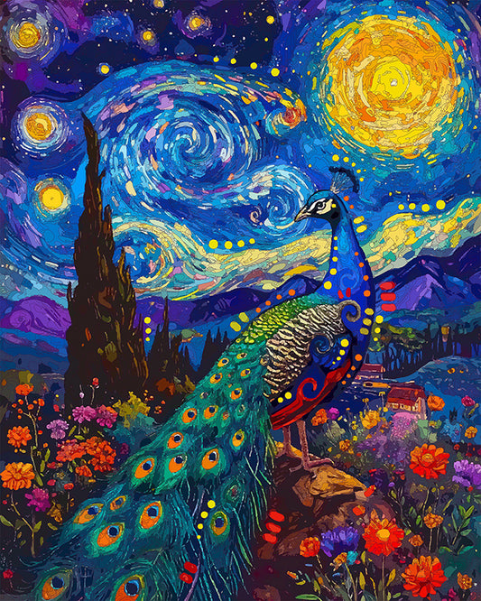 The Starry Peacock Night Mini Print (Ltd. Edition) (021326)