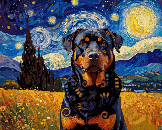 The Starry Rottie Night Mini Print (Ltd. Edition) (120925)