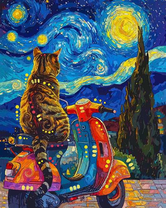 The Starry Scooter Sitter Mini Print (Ltd. Edition) (042326)