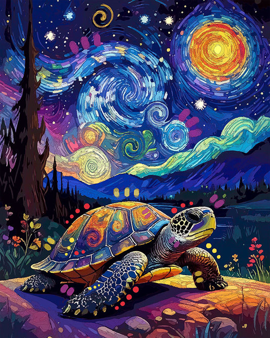 The Starry Slow Turtle Mini Print (Ltd. Edition) (021026)