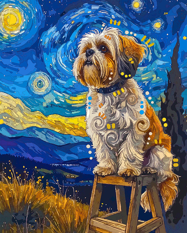 The Starry Step Ladder Shih Tzu Mini Print (Ltd. Edition) (072926)