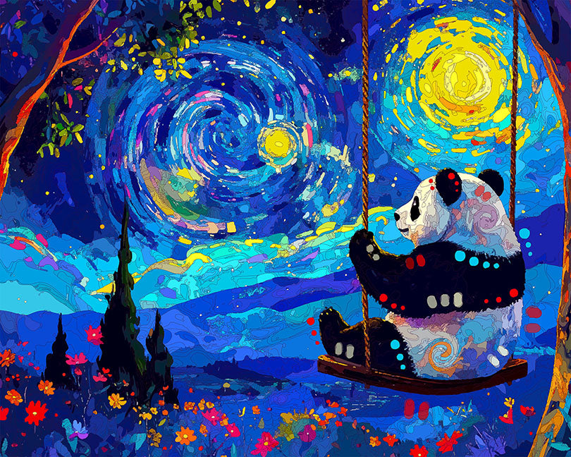 The Starry Swing Panda Mini Print (Ltd. Edition) (041626)