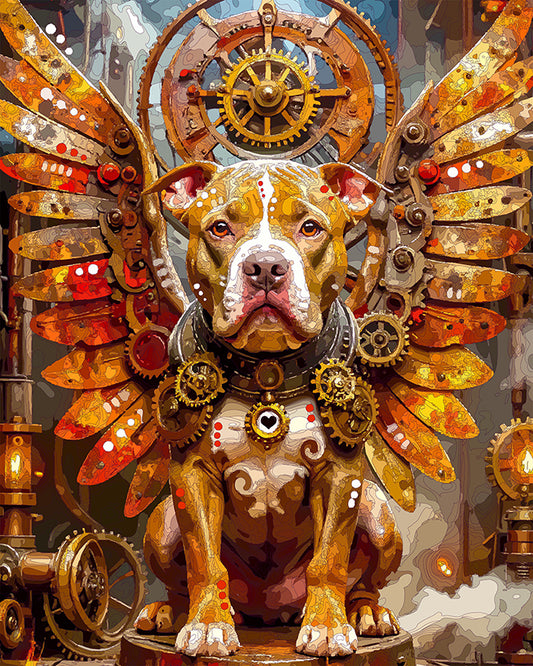 The Steampunk Angel Pittie Mini Print (Ltd. Edition) (080725)
