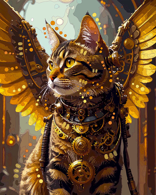 The Steampunk Angel Tabby Mini Print (Ltd. Edition) (080625)