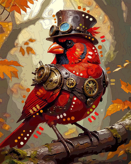 The Steampunk Branch Cardinal Mini Print (Ltd. Edition) (041626)