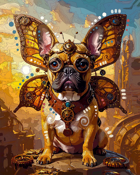 The Steampunk Butterfly Frenchie Mini Print (Ltd. Edition) (102425)