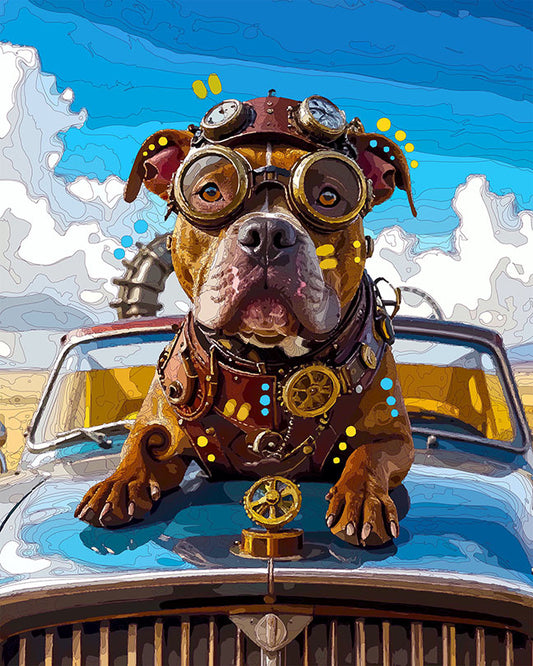 The Steampunk Classic Car Hood Pit Mini Print (Ltd. Edition) (040126)