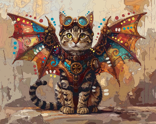 The Steampunk Dragon Tabby Mini Print (Ltd. Edition) (050126)