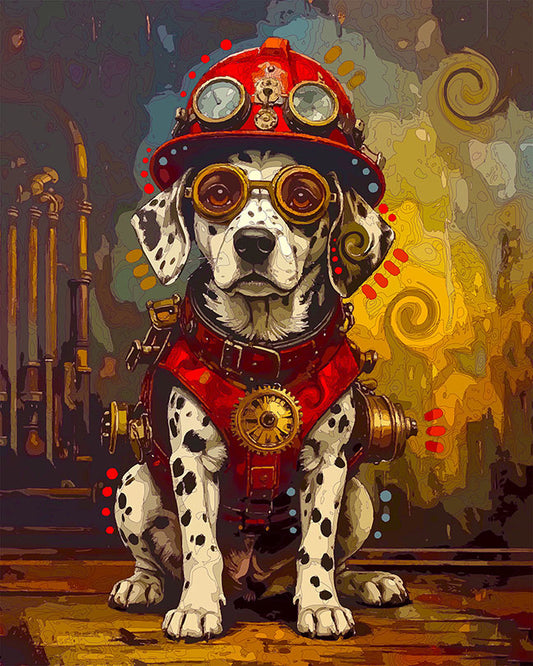 The Steampunk Firehouse Dalmatian Mini Print (Ltd. Edition) (041526)