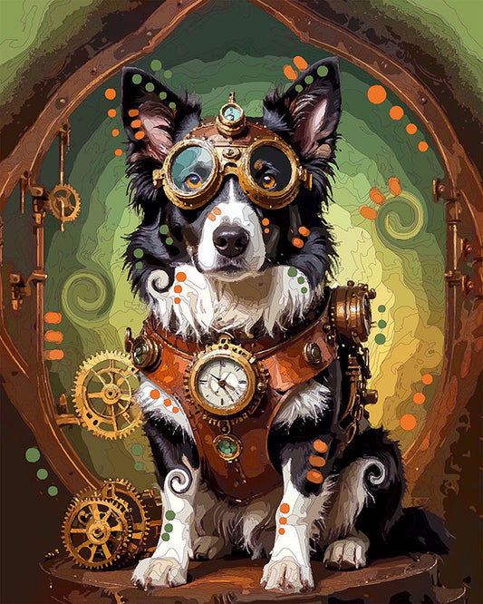 The Steampunk Gear Collie Mini Print (Ltd. Edition) (031326)