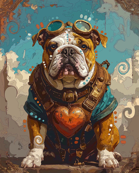 The Steampunk Heart Bulldog Mini Print (Ltd. Edition) (121625)