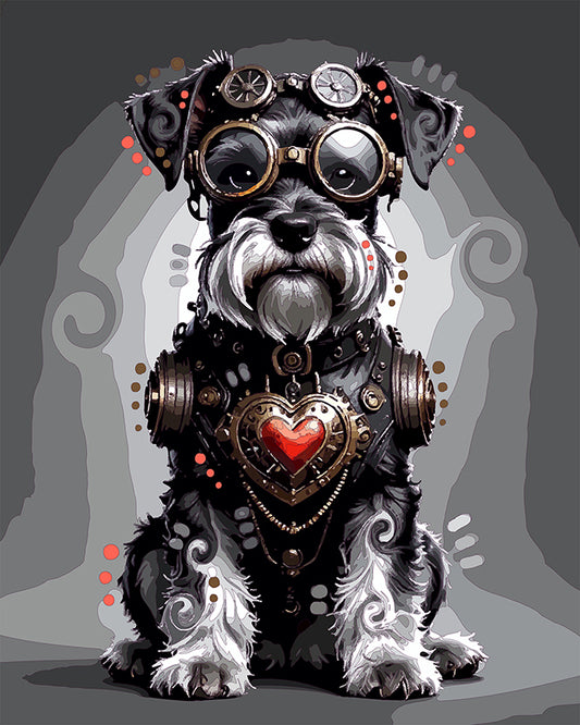 The Steampunk Heart Schnauzer Mini Print (Ltd. Edition) (010926)