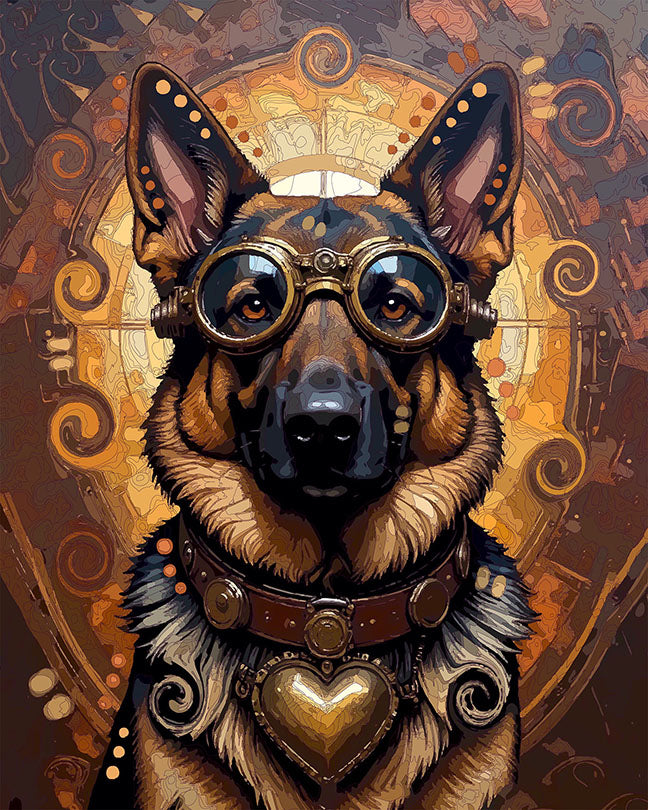 The Steampunk Heart Shepherd Mini Print (Ltd. Edition) (121225)