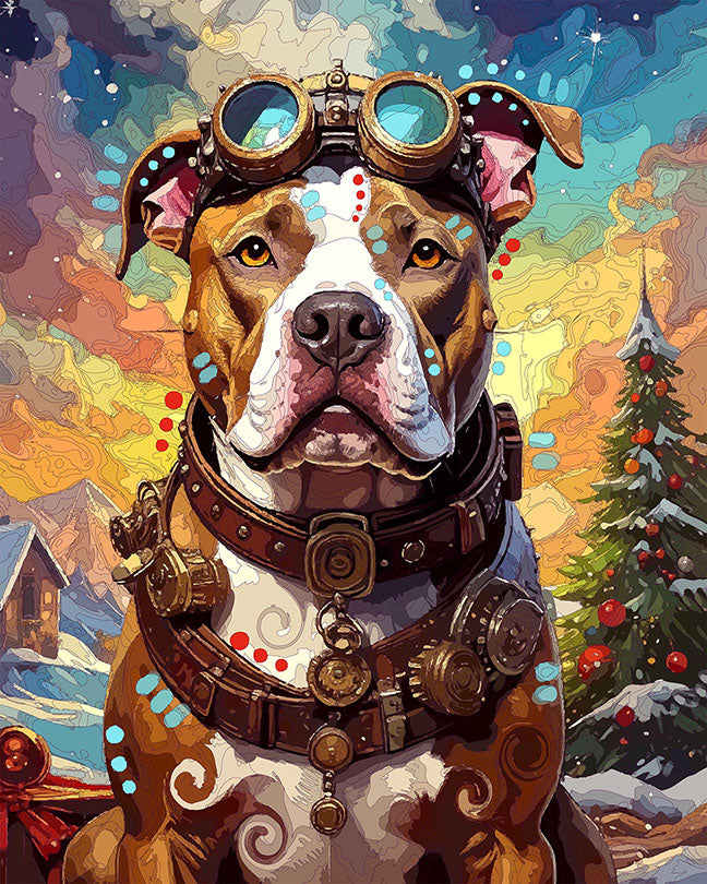 The Steampunk Holiday Pittie Mini Print (Ltd. Edition) (111925)