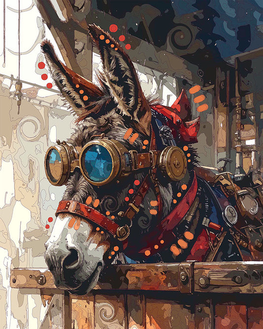 The Steampunk Stall Donkey Mini Print (Ltd. Edition) (031926)