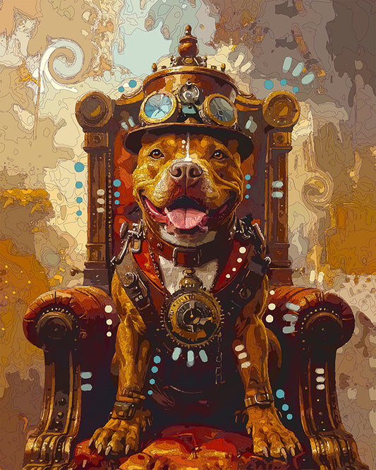 The Steampunk Throne Pittie Mini Print (Ltd. Edition) (042426)