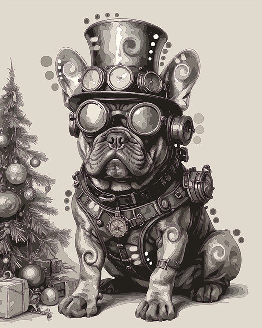 The Steampunk Tree Sitting Frenchie Mini Print (Ltd. Edition) (120525)