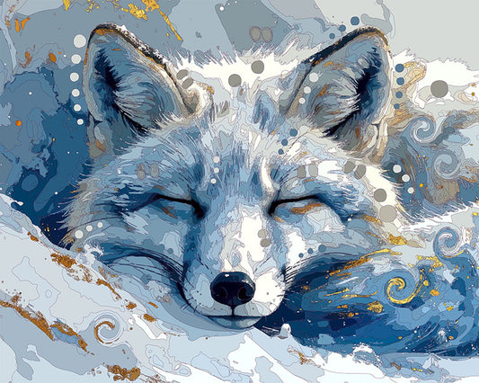 The Steel Blue Arctic Fox Mini Print (Ltd. Edition) (040726)